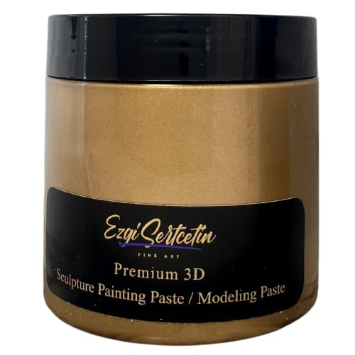 3D-Skulptur-Malpaste|Modellierpaste|Texturpaste|Dekorativer Gips|Gebrauchsfertig|Einzigartige Farben|Ideal für Kunstwerke|Schablone|Blumen Textur Kunst Relief|170 ml (Bronze) von Ezgi Sertcetin