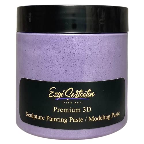 3D-Skulptur-Malpaste|Modellierpaste|Texturpaste|Dekorativer Gips|Gebrauchsfertig|Einzigartige Farben|Ideal für Kunstwerke|Schablone|Blumen Textur Kunst Relief|170 ml (Metalic Lila) von Ezgi Sertcetin