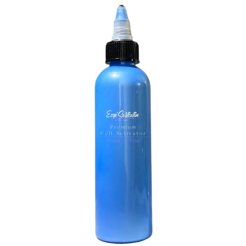 Ezgi Sertcetin Premium-Zellaktivator, fertig zum Gießen, Erstellen Sie perfekte und einzigartige Zellen in Ihren Malarbeiten, 118 ml Volumen, von Ezgi Sertcetin (Metallic-Hellblau) von Ezgi Sertcetin