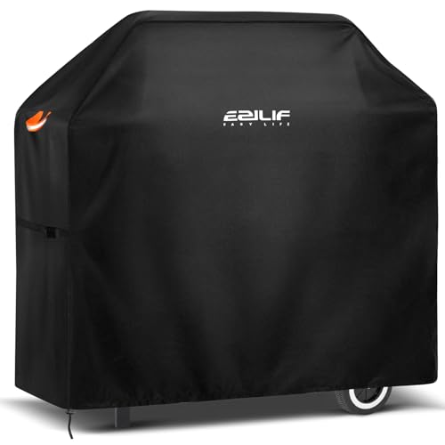 EZILIF Grillabdeckung Wetterfest-120x60x120 cm Grill Abdeckhaube 210D Oxford-Stoff Gasgrill Abdeckhaube mit Reflexstreifen Grillhaube Schutzhülle für Brinkmann, Char Broil, Weber und Jenn Air von Ezilif