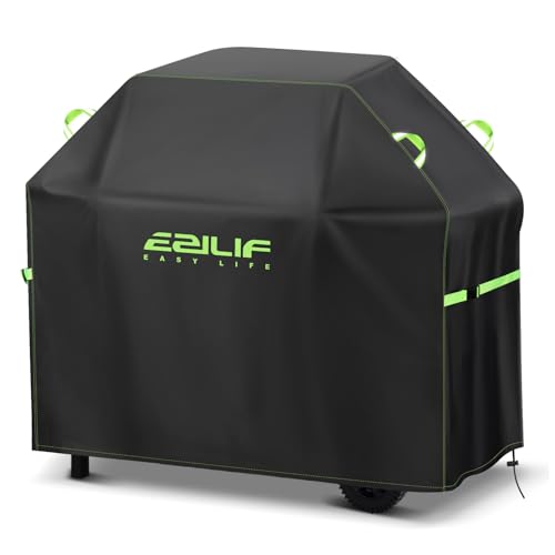 Ezilif Grillabdeckung Wetterfest 132x60x120cm Grill Abdeckung 420D Oxford-Gewebe Wasserdicht Reißfest, Schutz Grill vor Rost und Schimmel, Grill Abdeckhaube für Weber/Enders/Char Broil/Napoleon/Rösle von Ezilif