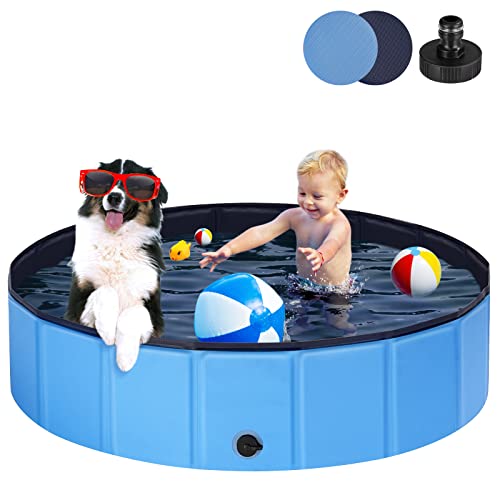 Ezilif Hundepool für Große & Kleine Hunde, Faltbare Hunde Pool rutschfest, 120 x 30cm Schwimmbecken für Hunde Verdickt PVC, Planschbecken Hund Verschleißfest, Hundebadewanne Swimmingpool von Ezilif