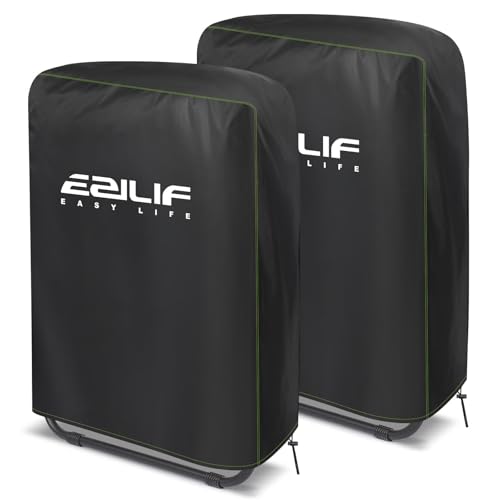 Ezilif Klappstühle Schutzhülle 2 Stück, Gartenstuhl Abdeckung Wasserdicht, Winddicht, Anti-UV, Staubdicht für Gartenmöbel Liegestuhl Klappbar Deckchair, Balkonmöbel Abdeckung mit Beutel, 70x110cm von Ezilif
