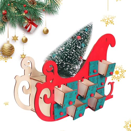 Adventskalender aus Holz mit LED-Lichtern, Weihnachts-Adventskalenderhaus mit 24 Aufbewahrungsschubladen, zum selber befüllen, Countdown-Kalender, Ornament für Kinder, Weihnachtsfeiertagsdekoration Adventskalender aus Holz mit LED-Lichtern, Weihnachts-Adventskalenderhaus mit 24 Aufbewahrungsschubladen, zum selber befüllen, Countdown-Kalender, Ornament für Kinder, Weihnachtsfeiertagsdekoration von Eznaobo