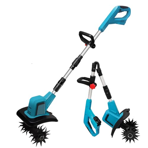 Akku-Bodenhacke für Makita 18V Batterie,550W Faltbar Gartenfräse mit 20cm Arbeitsbreite,15 cm Arbeitstiefe,Bürstenlos Bodenfräse,Elektro Motorhacke für klein Beet & Garten, Ohne Akku (Keine Batterie) von Eznaobo