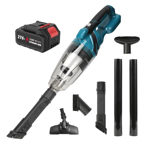 Akku-Handstaubsauger für Makita 18V Batterie, 10000Pa Akku-Staubsauger mit 0.75 L Staubbehälter, 4 Multifunktionsdüsen, LED-Licht, Tragbar Staubsauger für Zuhause und Auto (3000mah Akku*1) von Eznaobo