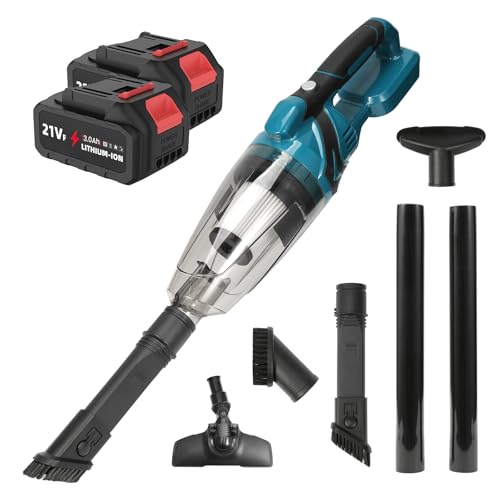 Akku-Handstaubsauger für Makita 18V Batterie, 10000Pa Akku-Staubsauger mit 0.75 L Staubbehälter, 4 Multifunktionsdüsen, LED-Licht, Tragbar Staubsauger für Zuhause und Auto (3000mah Akku*2) von Eznaobo