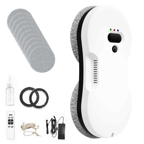 Fensterputzroboter, 5600pa Fensterroboter mit doppelter Düse, Intelligentes Kantenerkennungssystem, Automatischer Fensterputzroboter für Innen- und Außenfenster, 10x Lappen Fensterputzroboter, 5600pa Fensterroboter mit doppelter Düse, Intelligentes Kantenerkennungssystem, Automatischer Fensterputzroboter für Innen- und Außenfenster, 10x Lappen von Eznaobo
