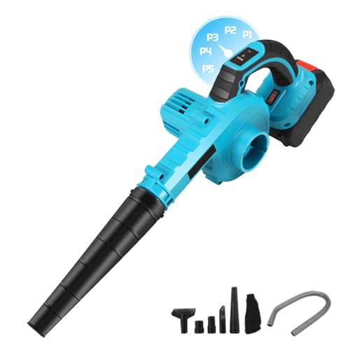 Kabelloser Laubbläser für Makita 18 V Akku, Laubbläser 2-in-1 mit Akku 7500 mAh x2, 5 Geschwindigkeitsstufen, Staubsauger und Laubbläser (ohne Akku) von Eznaobo
