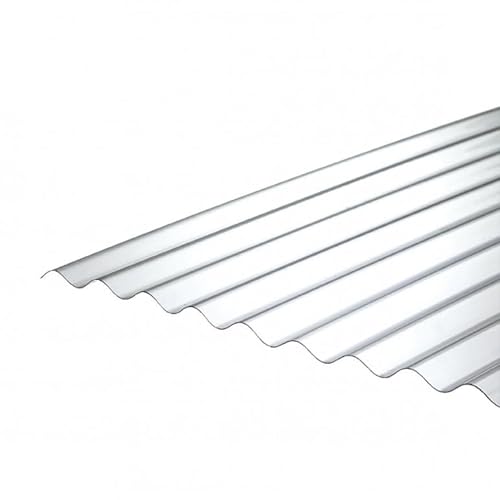 Ezooza 1 Platte aus gewelltem Polycarbonat "SuperDur" 76/18 mm klar 1265 x 1000 mm mit UV-Schutz von Ezooza