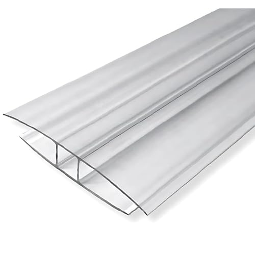 Verbindungsprofil H transparent für Platten 10 mm Länge 2000 mm von Ezooza