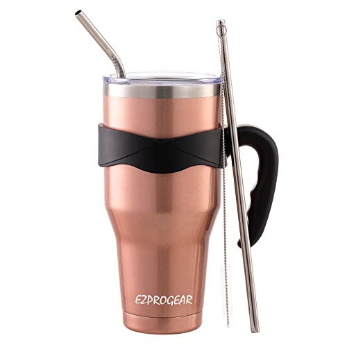 Ezprogear 40 oz Edelstahlbecher Isolierte Teetasse Doppelwandige Kaffeetasse (Roségold), 1 Stück (1 Stück) von Ezprogear