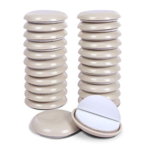 Ezprotekt Ø 43mm Filzgleiter Selbstklebend, Möbelgleiter zum Verschieben von Möbeln auf Teppich, Beige, 24 Stück Filzgleiter für Stühle, Möbelgleiter Filz Selbstklebend, Mit Idealer Klebkraft von Ezprotekt