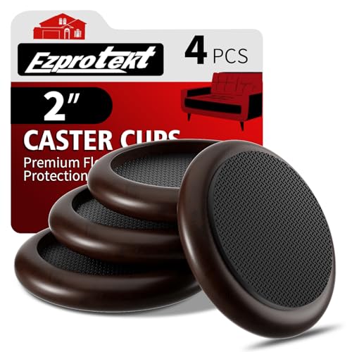 Ezprotekt Möbeluntersetzer Φ 50 mm, 4 Stück, rutschfeste Holz-Möbeluntersetzer, 5,1 cm, Möbel-Pads für Hartholzböden, Sofas, Betten, Stühle, Untersetzer mit rutschfesten runden EVA-Pads, dunkelbraun Ezprotekt Möbeluntersetzer Φ 50 mm, 4 Stück, rutschfeste Holz-Möbeluntersetzer, 5,1 cm, Möbel-Pads für Hartholzböden, Sofas, Betten, Stühle, Untersetzer mit rutschfesten runden EVA-Pads, dunkelbraun von Ezprotekt