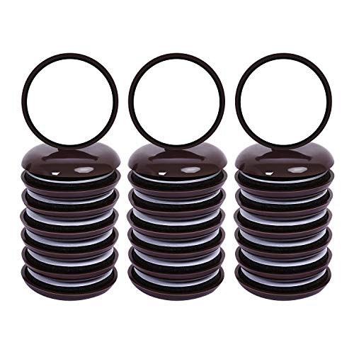 Ezprotekt Ø 43mm Filzgleiter Selbstklebend, Möbelgleiter zum Verschieben von Möbeln auf Teppich, Braun, 24 Stück Filzgleiter für Stühle, Möbelgleiter Filz Selbstklebend, Mit Idealer Klebkraft von Ezprotekt