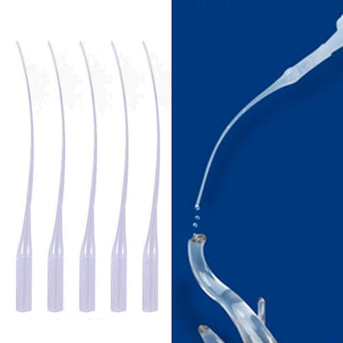 100pcs Klebespitzen, Kunststoff Kleber Micro-Tips Extender Präzision Applikator für Kunsthandwerk Hobby-Projekte Gitarre Fret Slot Dispensing Klebstoffspender von Ezranova