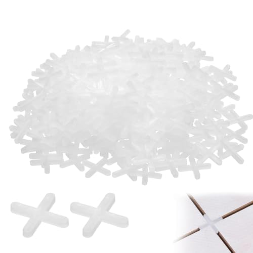 200 Stück Fliesen Spacers, 3mm Kunststoff Kreuz geformte Dichtung Spacers Fliesen Werkzeuge Keramische Fliesen Lnstallation für die Befestigung Matte Fliesen Nivellierung von Ezranova