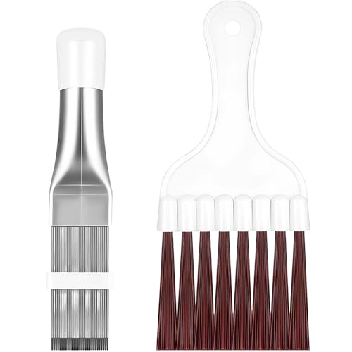2er-Pack AC-Kondensatorlamellenkamm und Reinigungsbürste - Aluminium-Lamellenrichtwerkzeug für die Reparatur von Klimaanlagen, Kühlschlangen und Verdampferkühlern 2er-Pack AC-Kondensatorlamellenkamm und Reinigungsbürste - Aluminium-Lamellenrichtwerkzeug für die Reparatur von Klimaanlagen, Kühlschlangen und Verdampferkühlern von Ezranova