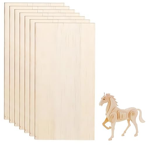 6 Stück Balsaholz Platten 200 x 100 x 2mm Sperrholzplatte Holzplatten zum Basteln Holzbrett Balsabretter Holzscheiben Holz Platten für Laserprojekte DIY Modell Kunst und Handwerk von Ezranova