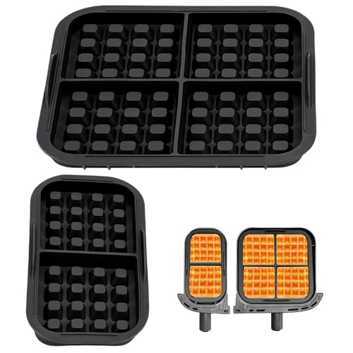 Ezranova 2 Stück Waffeleinsatz für,Silikon Waffelplatten Zubehör, Heißluftfritteuse Belgische Waffeln Silikonform von Ezranova