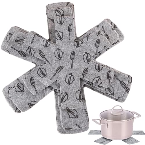 Ezranova Topfschützer, 6er Set mit 3 verschiedenen Größen (38/35/26CM), Topfteiler, Pfannenschützer, Pfannentrenner und Pfannenschützer zum Stapeln von Kochgeschirr im Küchenschrank von Ezranova