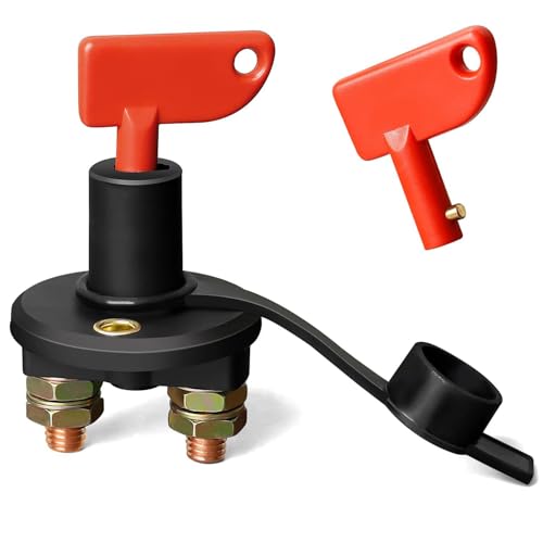 Isolatorschalter mit 2 Schlüsseln, 12V/24V abgeschnittene Master Disconnect Kill-Schalter, Isolationsnotfall Automobil On Off für Marine Bootswagen von Ezranova