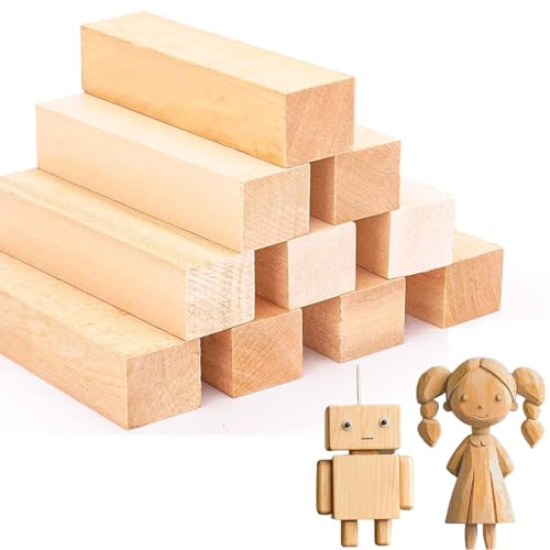 Lindenholz-Schnitzblöcke Schnitzblöcke lindenholz-schnitzblöcke für Schnitz-Set Holzblöcke zum Schnitzen Lindenholz für Holzschnitz-Set 10 Stück von Ezranova