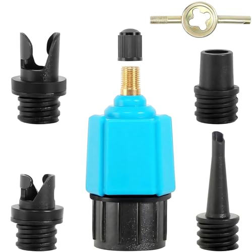 Ventil Adapter Aufblasbarer Adapter mit 4 Stück Gasdüse Inflatable, SUP Pumpe für Schlauchboot Ventiladapter für Paddelboard, Schlauchboote, Kajaks, Stand Up Paddle Board, Schwimmringen von Ezranova