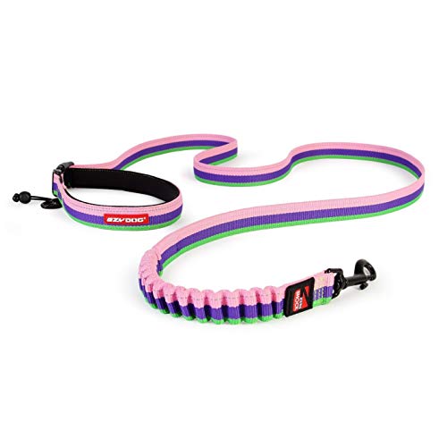 EzyDog Jogging Hundeleine für Mittelgroße und Große Hunde - Joggingleine Road Runner 210cm - Leine zum Joggen mit Hund, Reflektierende, Elastische mit Bungee Ruckdämpfer (25mm,Bubblegum) von EzyDog