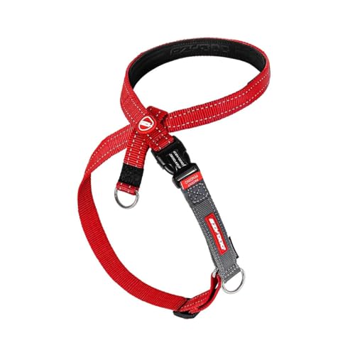 EzyDog Anti Zieh Geschirr Hund - Crosscheck Hundegeschirr für Kleine, Mittelgroße und Große Hunde, Hundetraining Zubehör, Reflektierendes, Größenverstellbar (XL, Rot) von EzyDog