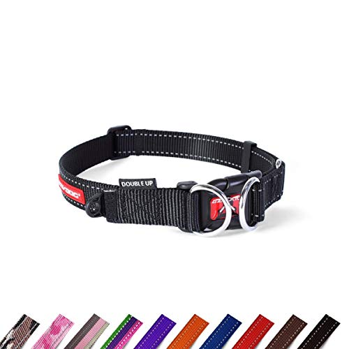 EzyDog Double Up Halsband, schwarz, X-Large (47cm - 71cm) von EzyDog