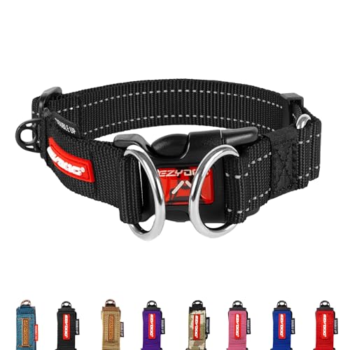 EzyDog Double Up Halsband, Schwarz, Medium (29cm-40cm) von EzyDog