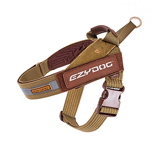 EzyDog Express Hundegeschirr - Norwegergeschirr für Kleine, Mittelgroße und Große Hunde, Reflektierendes, Verstellbares, Gepolstertes Geschirr Hund. Perfekt zum Joggen und Radfahren (XL, Cord) von EzyDog