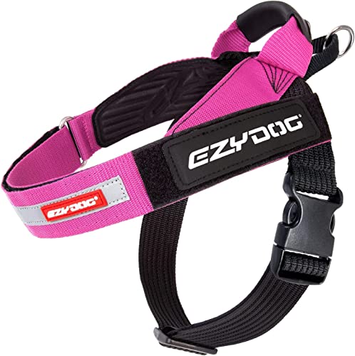 EZYDOG Express Hundegeschirr | Hundegeschirr für kleine, mittelgroße und große Hunde, abgewinkeltes, ergonomisches Design, geformter Griff, leicht zu lösende Seitenschnalle (M, Rosa) von EzyDog