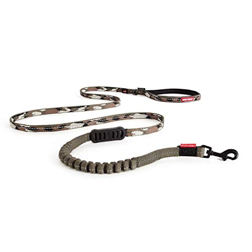 EzyDog Hundeleine für Kleine Hunde - Elastische Leine mit Bungee Ruckdämpfer - 'Zero Shock' Leine für Hunde - Hunde Leine Stabil, Reflektierend (180cm, Camo) von EzyDog