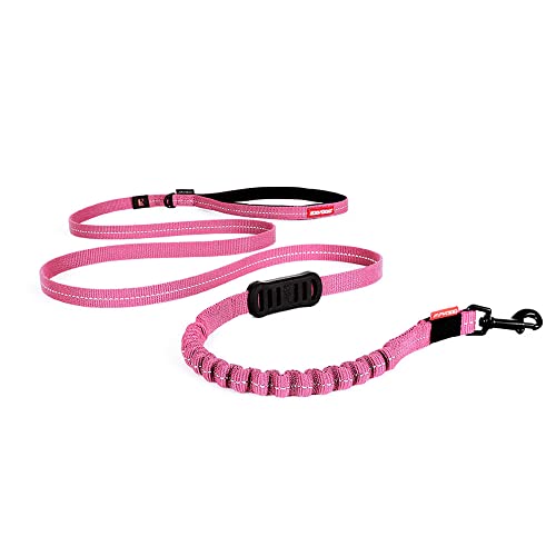 EzyDog Hundeleine für Kleine Hunde - Elastische Leine mit Bungee Ruckdämpfer - 'Zero Shock' Leine für Hunde - Hunde Leine Stabil, Reflektierend (180cm, Rosa) von EzyDog