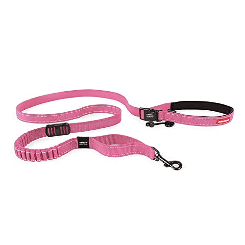 EzyDog Jogging Hundeleine für Mittelgroße und Große Hunde - Joggingleine Road Runner 210cm - Leine zum Joggen mit Hund, Reflektierende, Elastische mit Bungee Ruckdämpfer (25mm, Rosa) von EzyDog