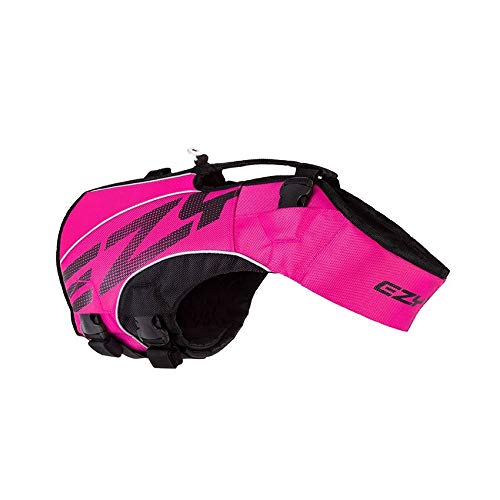 EzyDog Premium Schwimmweste Hund, DFD X2 Hundeschwimmweste, Schwimmwesten für Kleine, Mittelgroße und Große Hunde, Rettungsweste mit Griff (4XS, Rosa) von EzyDog