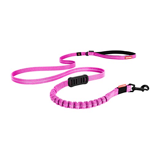 EzyDog Hundeleine für Kleine Hunde - Elastische Leine mit Bungee Ruckdämpfer - 'Zero Shock' Leine für Hunde - Hunde Leine Stabil, Reflektierend (128cm, Rosa) von EzyDog