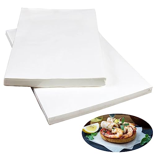 Ezydka Backpapier 100 Blatt Backpapier Weiß 30 x 20cm Backpapier Zuschnitte, Rechteckig Baking Paper, Weißes Backpapier, Butterbrotpapier für Burger Pizza Käse Kuchen Brot von Ezydka