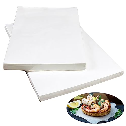 Ezydka Backpapier 100 Blatt Weiß 30 x 20cm, Rechteckige Zuschnitte für Burger, Pizza, Käse, Kuchen, Brot - Butterbrotpapier von Ezydka
