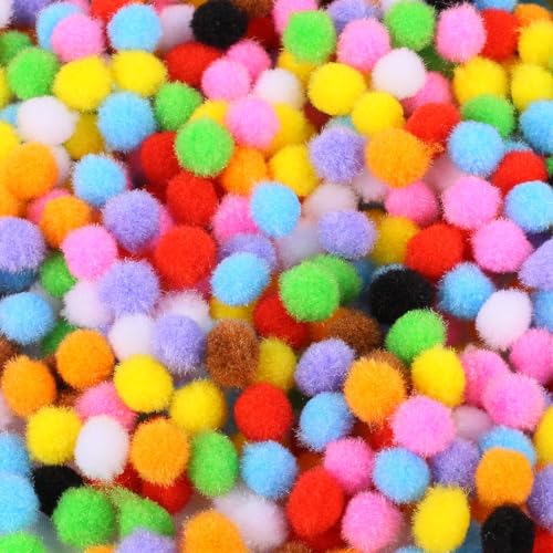 Ezydka 2000 Stück Pompons zum Basteln 10mm Mini Pompons Bunt, Pom Poms Bunt Klein Filzkugeln für Handwerk Herstellung DIY Kreative Handwerk, Mehrfarbig von Ezydka