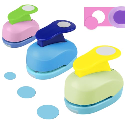 Ezydka Stanze Rund 3 Stück Kreis Stanzer Set Creative Motivstanzer, Stanzer Rund, Kreis Stanzen Papierstanzer für Basteln, Scrapbooking, Geschenkanhänger(8mm 15mm 25mm) von Ezydka