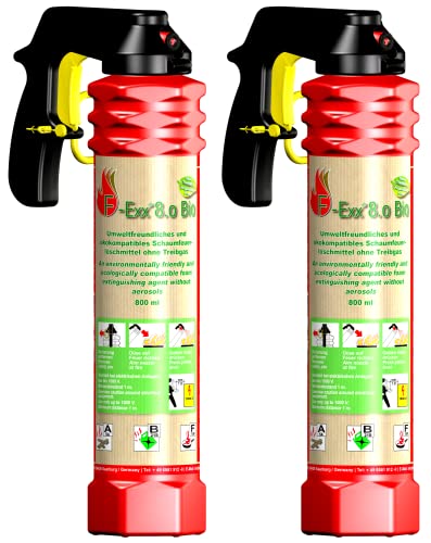 F-Exx 8.0 Bio - Der umweltfreundliche Allround-Feuerlöscher ohne Treibgas im 2er-Pack inkl. Wandhalterung (Made in Germany) von F-Exx