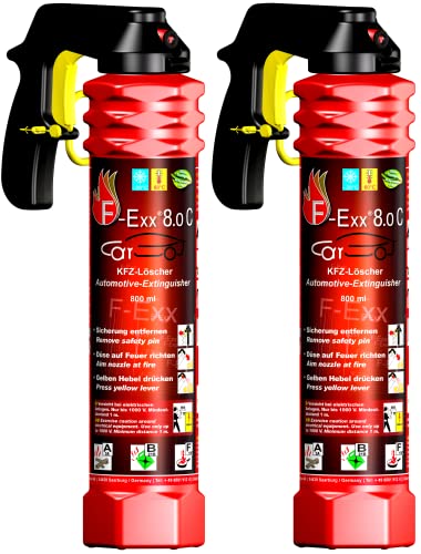 F-Exx 8.0 C - 2er Pack Auto-Feuerlöscher ohne Treibgas mit Frostschutz von -20° bis +70° C Made in Germany von F-Exx