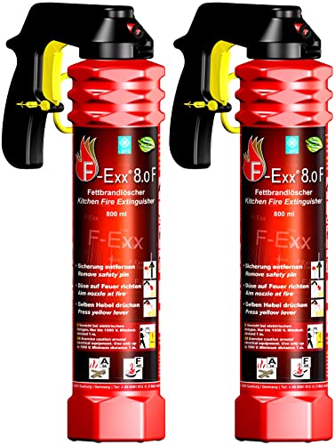 F-Exx 8.0 F - Schaum-Feuerlöscher für Haushalt und Küche - 2X 800ml Löschspray Made in Germany von F-Exx