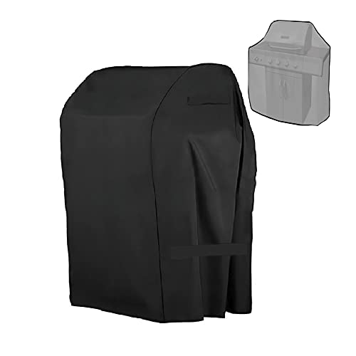 F Fellie Cover Grill Abdeckhaube 76 x 66 x 109cm Gasgrill Abdeckung BBQ Cover Schutzhaube Polyester 600D mit Kordelzug Klettverschluss Wasserdicht Wetterfest Rechteckig Schwarz von F Fellie Cover