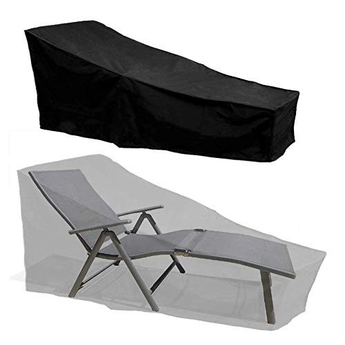 F Fellie Cover Schutzhüllen für Liegen Abdeckung Liege Wasserfeste Abdeckhauben Schutzhülle mit Kordelzug Abdeckung für Liegen Sonneliege Liegestuhl Gartenmöbel 210 x 75 x 80-40cm (420D) von F Fellie Cover