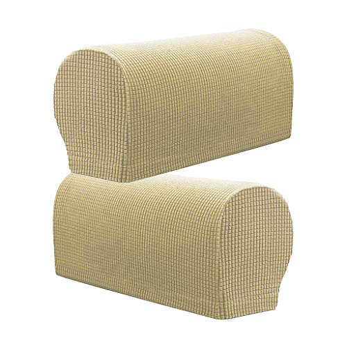 F Fityle 1 Paar Armlehnenschoner Lehnenüberwurf Hussen Bezüge für Sofa Couch, Beige von F Fityle