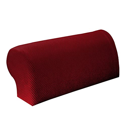 F Fityle 1 Paar Armlehnenschoner Lehnenüberwurf Hussen Bezüge für Sofa Couch, Rot von F Fityle